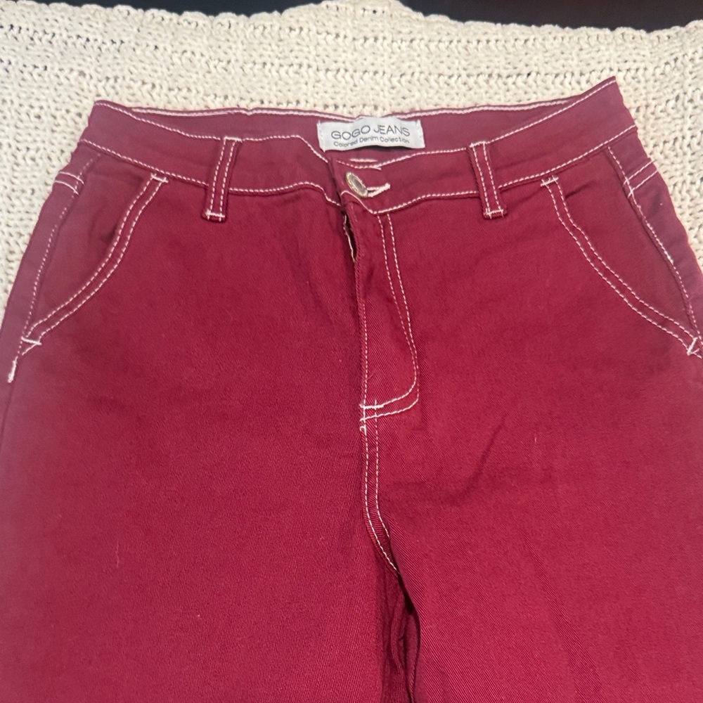Women's Red Denim Jeans